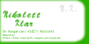 nikolett klar business card